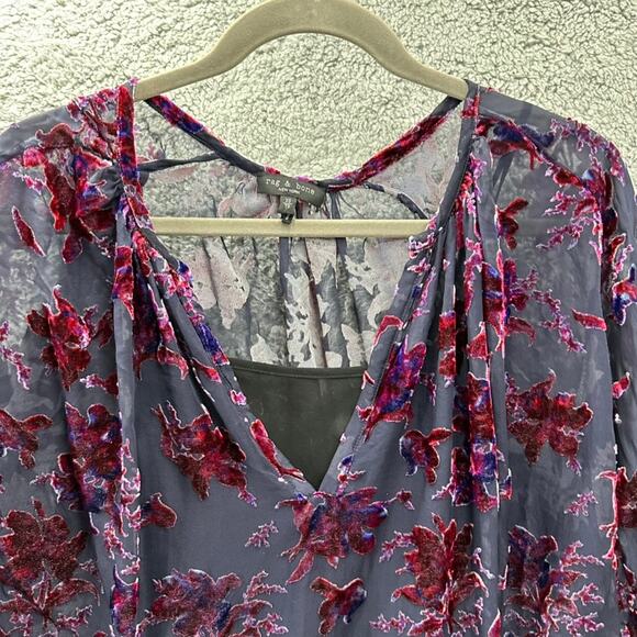 Rag & Bone Women's XS Purple Multi Yuni Burnout Blouse Sheer with Tank EUC - Picture 6 of 10